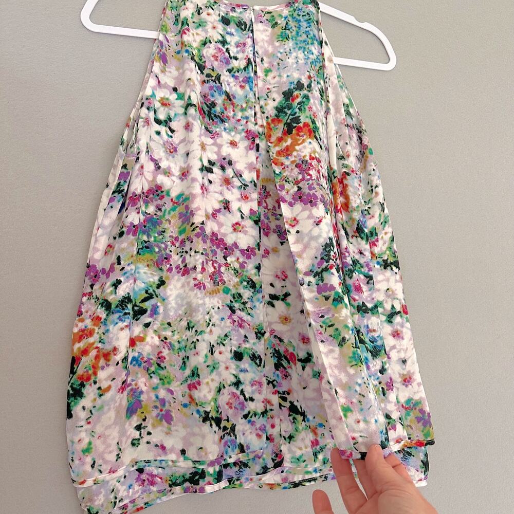 Violet & Claire Multicolored Watercolor Floral Layered Tank Sleeveless Blouse M - Picture 5 of 9